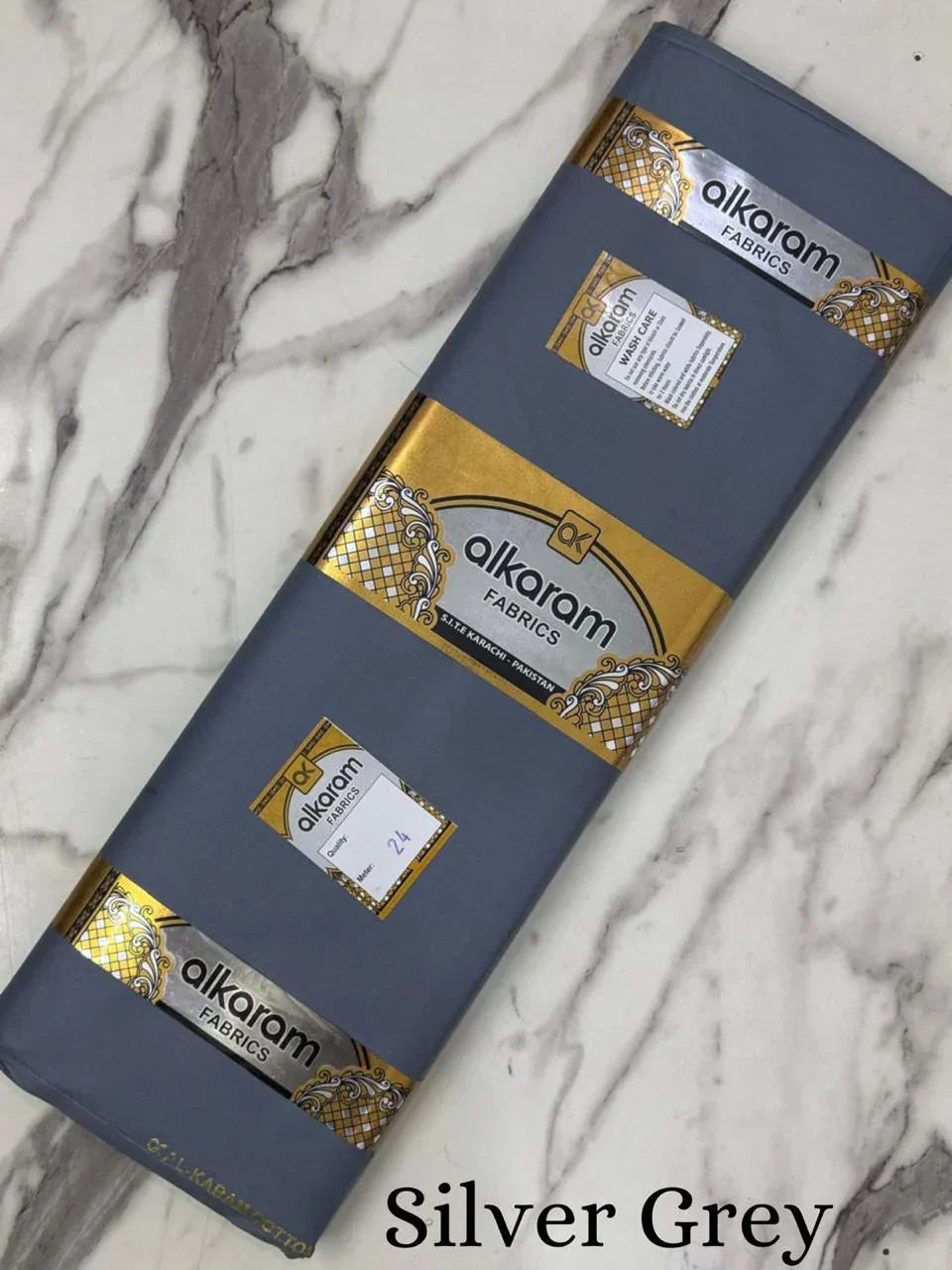 Silver Grey Al Karam Cotton