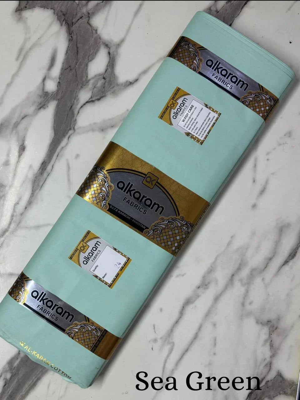 Sea Green Al Karam Cotton